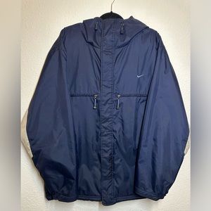 Nike Vintage thick fleece lined hooded windbreaker men's 2XL